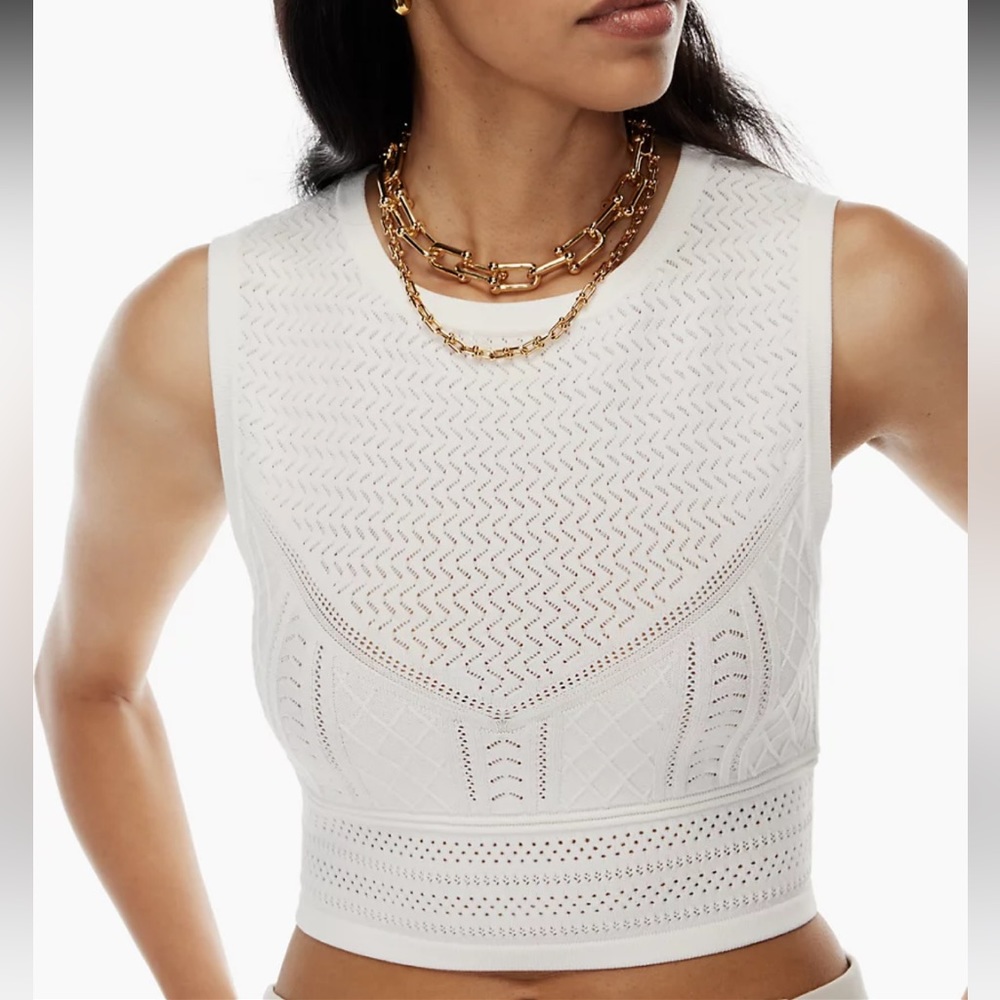 Aritzia Pointelle Tank in White